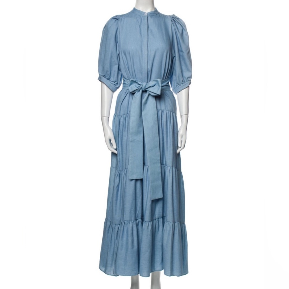 Heidi Merrick Blue Maxi Shirt Dress